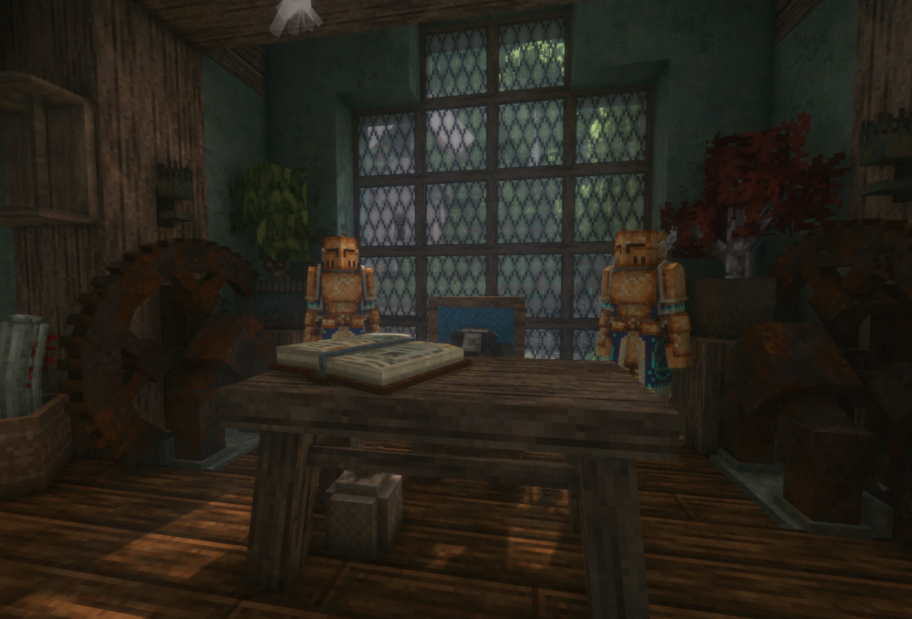 A negotiation table lit by candlelight in Vintage Story